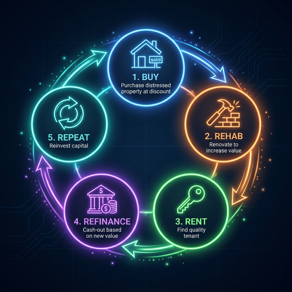 BRRRR Strategy Cycle: Buy, Rehab, Rent, Refinance, Repeat
